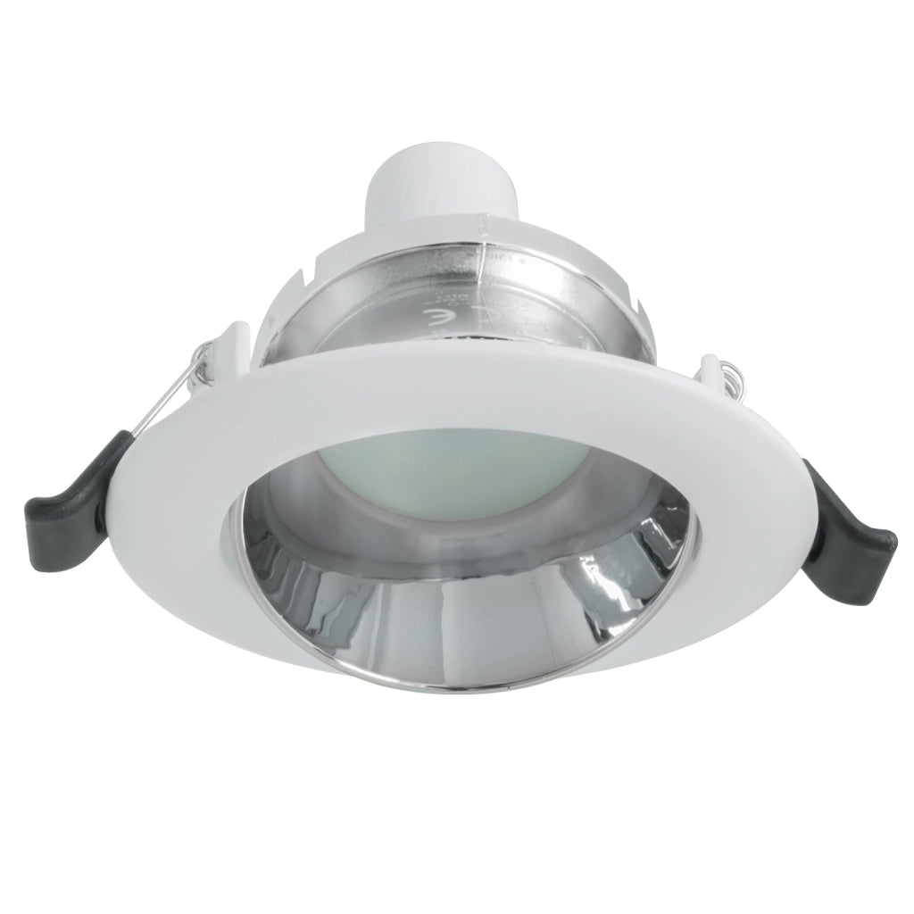 Faretto LED incasso tondo orientabile 10W GU10 luce soffitto cucina ingresso corridoio negozio 230V foro 75mm COLORE ARGENTO 4000K