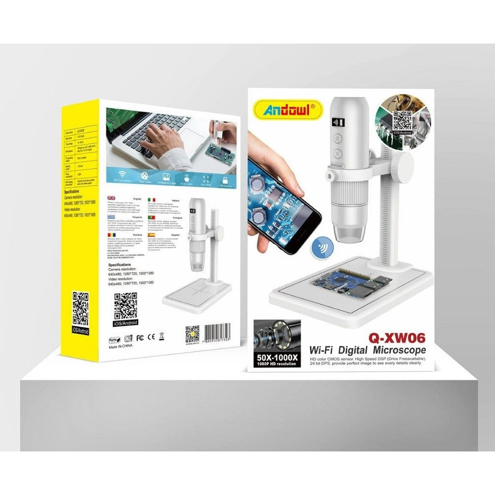 Trade Shop - Microscopio Elettronico Professionale Usb Wifi Digitale 50x - 1000x Hd Q-xw06 -