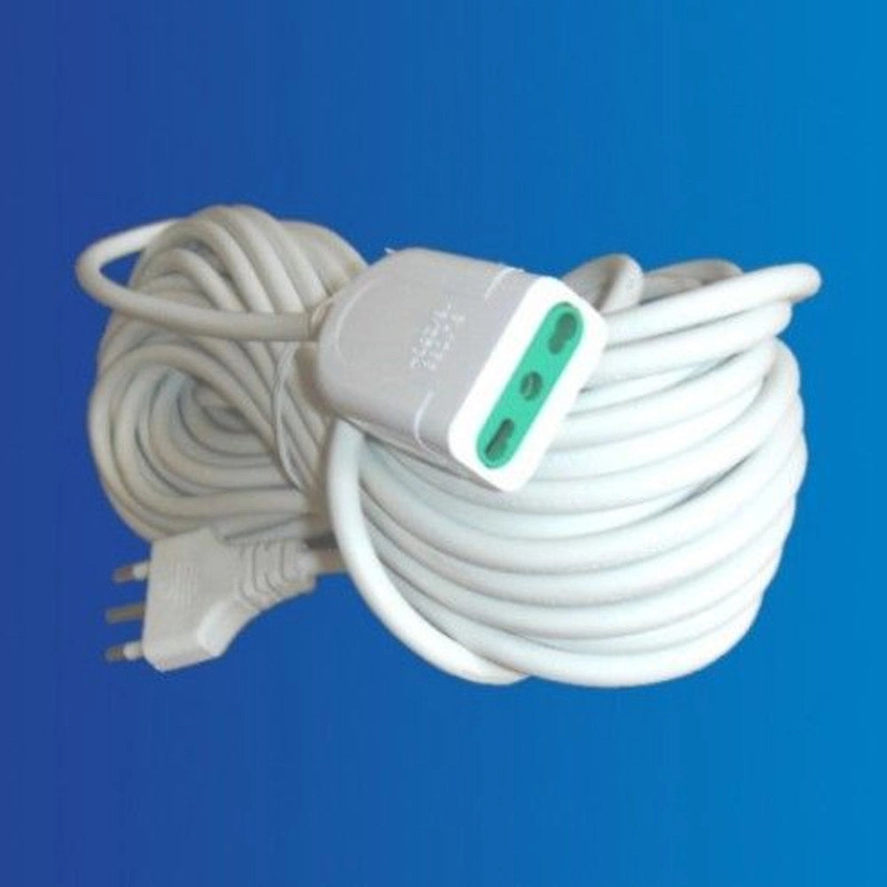Trade Shop - Prolunga Corrente Elettrica Cavo 15 Metri 220v Bipasso Spina Italiana Presa -