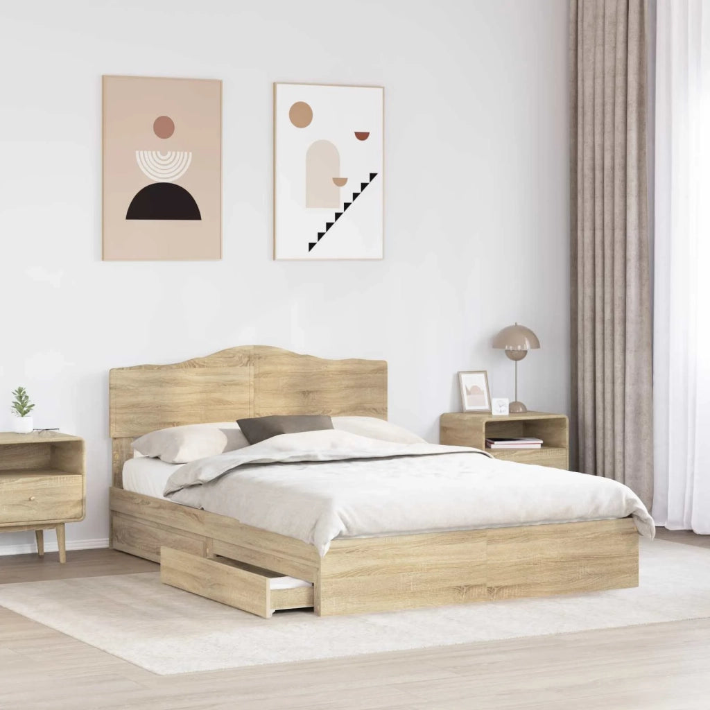 Letto con Contenitore con testiera Rovere Sonoma 160 x 200 cm 3413077