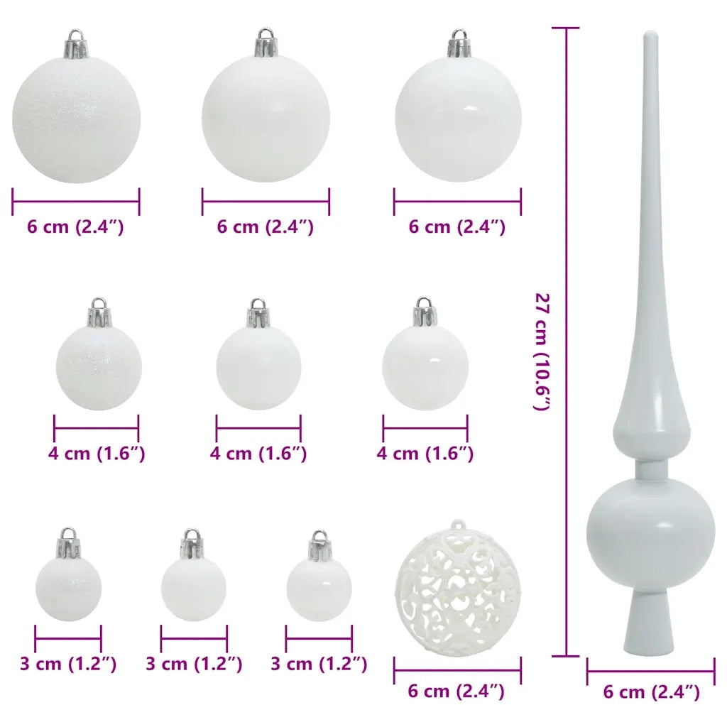 Set di Palle di Natale con 300 LED 120 pcs Bianco Plastica 42018832