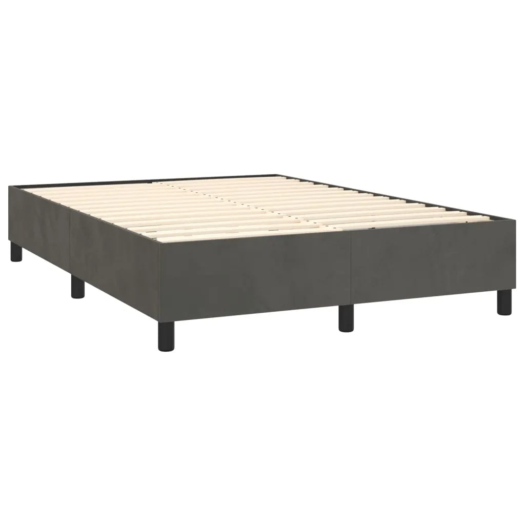 Letto a Molle con Materasso e LED Grigio Scuro 140x200 cm 3139566
