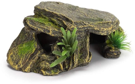 Habitat Amfibio per Tartarughe e Lucertole - Dimensioni 16 x 9,5 x 6,5 cm - Protezione Reptilia - Rifugio Nascosto