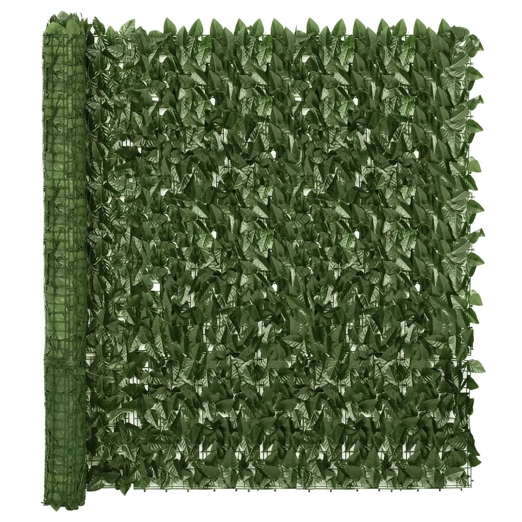 Paravento da Balcone | Schermo Privacy da Balcone con Foglie Verde Scuro 300x150 cm