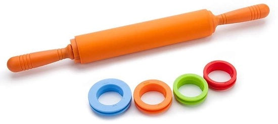 Enrobi per pasticceria - 4 supporti di distanza in silicone - Antiafferramento - Ideale per cuochi casalinghi - Lunghezza totale 45 cm - Strumentazione da forno perfetta - Rotolo per pasta