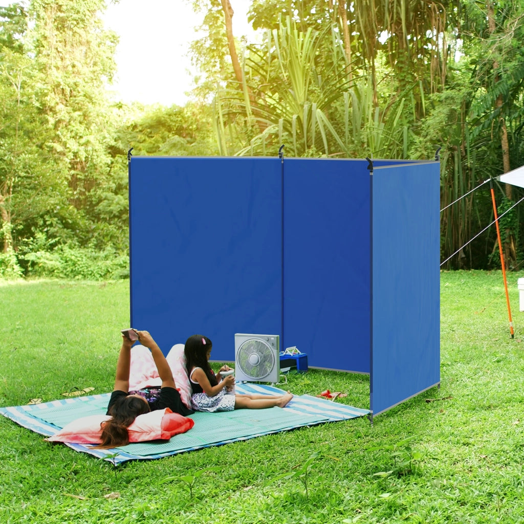 Paravento Pieghevole da Giardino e Balcone ¨C Minimal ¨C 450x150 cm Blu