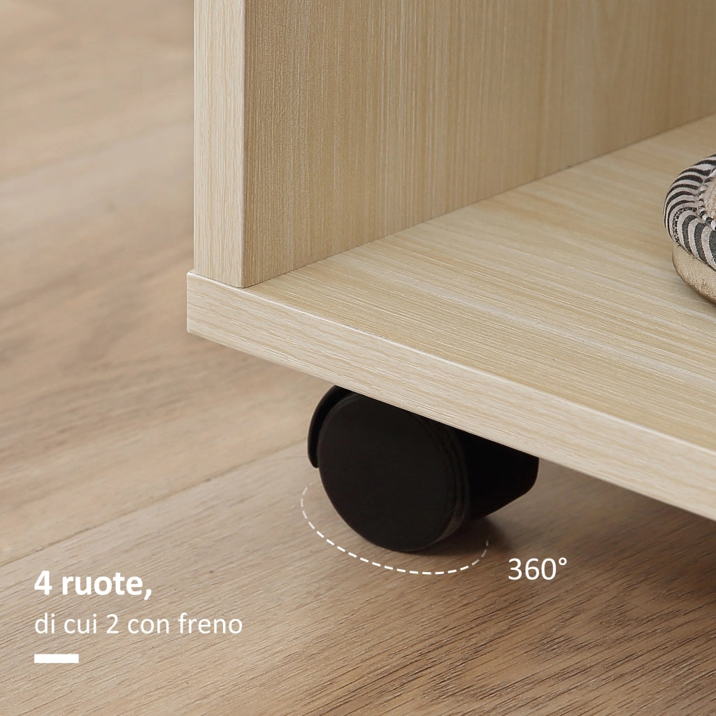EasyComfort Stand Appendiabiti con 3 Ripiani e Barra Attaccapanni per Vestiti, 80x40x128 cm, Beige