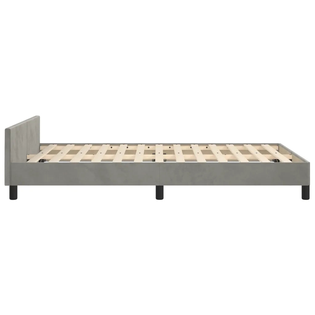 Giroletto senza Materasso Grigio Chiaro 120x200 cm Velluto 3125684