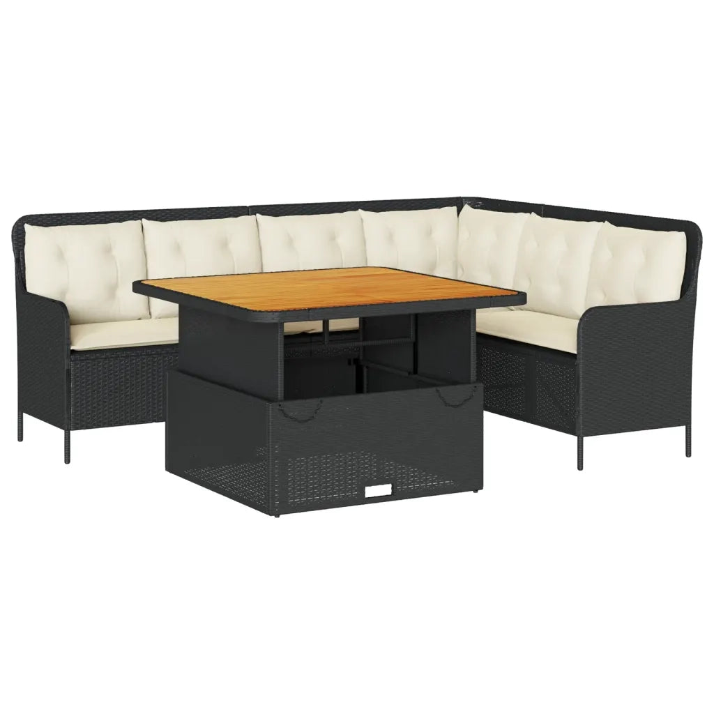 Set Divani da Giardino 2 pz con Cuscini in Polyrattan Nero