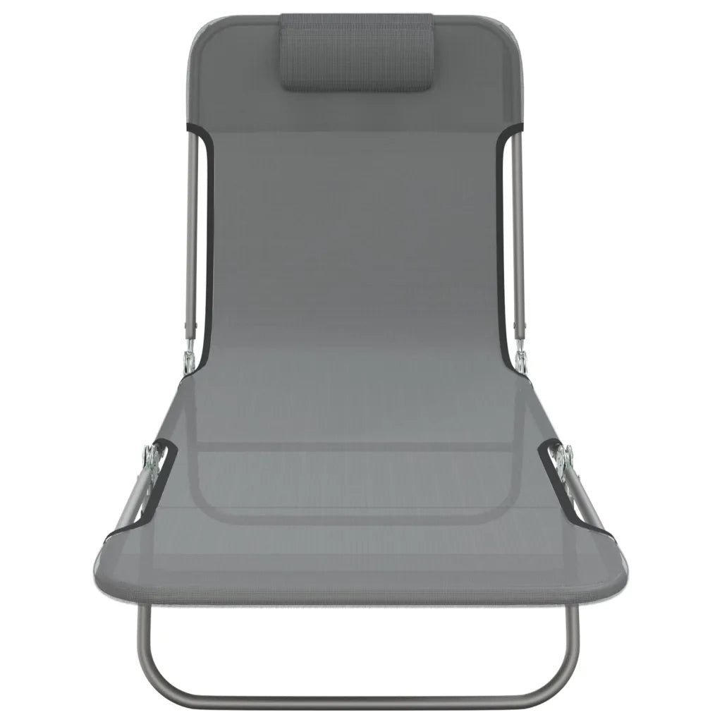 Lettini Prendisole 2 pz Grigi in Textilene e Acciaio 360183