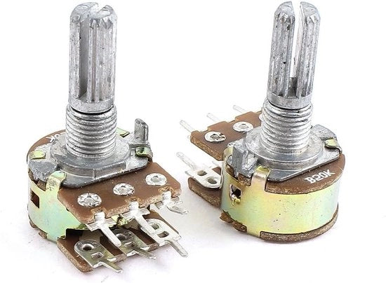 Dual Taper Potentiometro a 2 canali, 6 Pin, Split, Lineare, Rotante, Argento: 50K Ohm