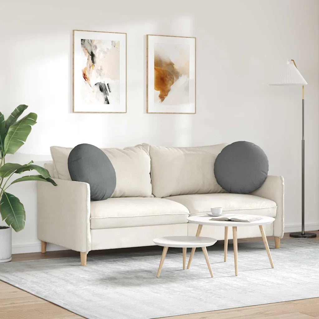 Cuscini per Seduta 2 pcs Grigio scuro Ø50 x 19 cm Tessuto 42014158