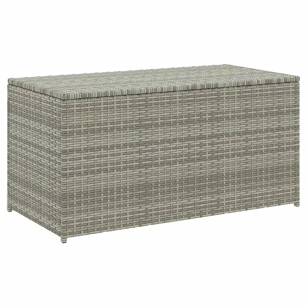 Baule da Giardino in Polyrattan 100x50x50 cm Grigio 46473