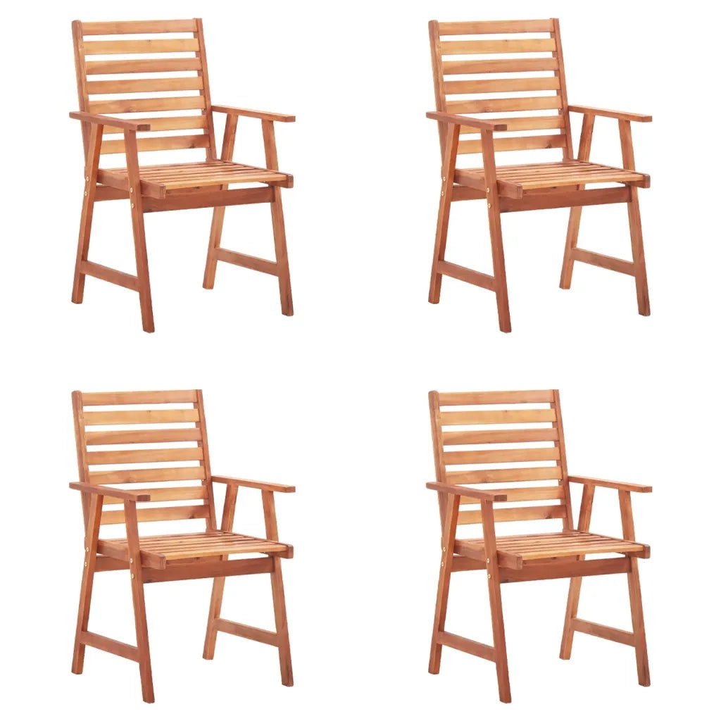 Sedie da Pranzo da Esterni con Cuscini 4 pz Massello di Acacia 3078330