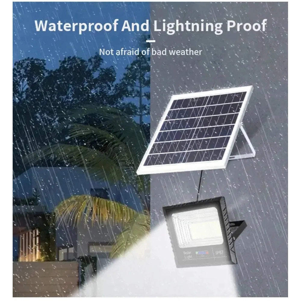 Trade Shop - Faretto Luce Solare Con Pannello Fotovoltaico 300 W Ip65 Impermeabile Telecomando -