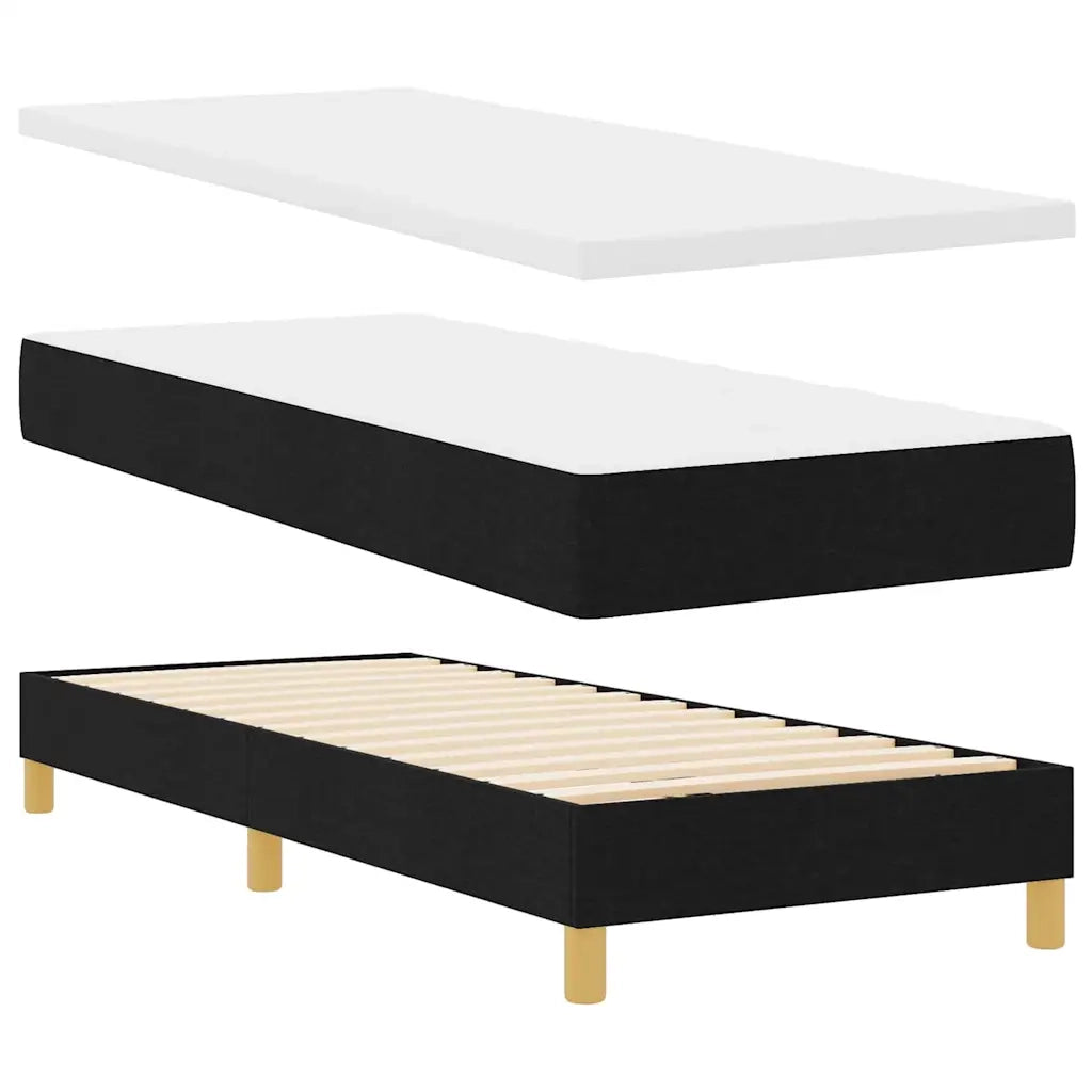 Letto a molle con cuscino con testiera Nero 80 x 200 cm Tessuto 3338953