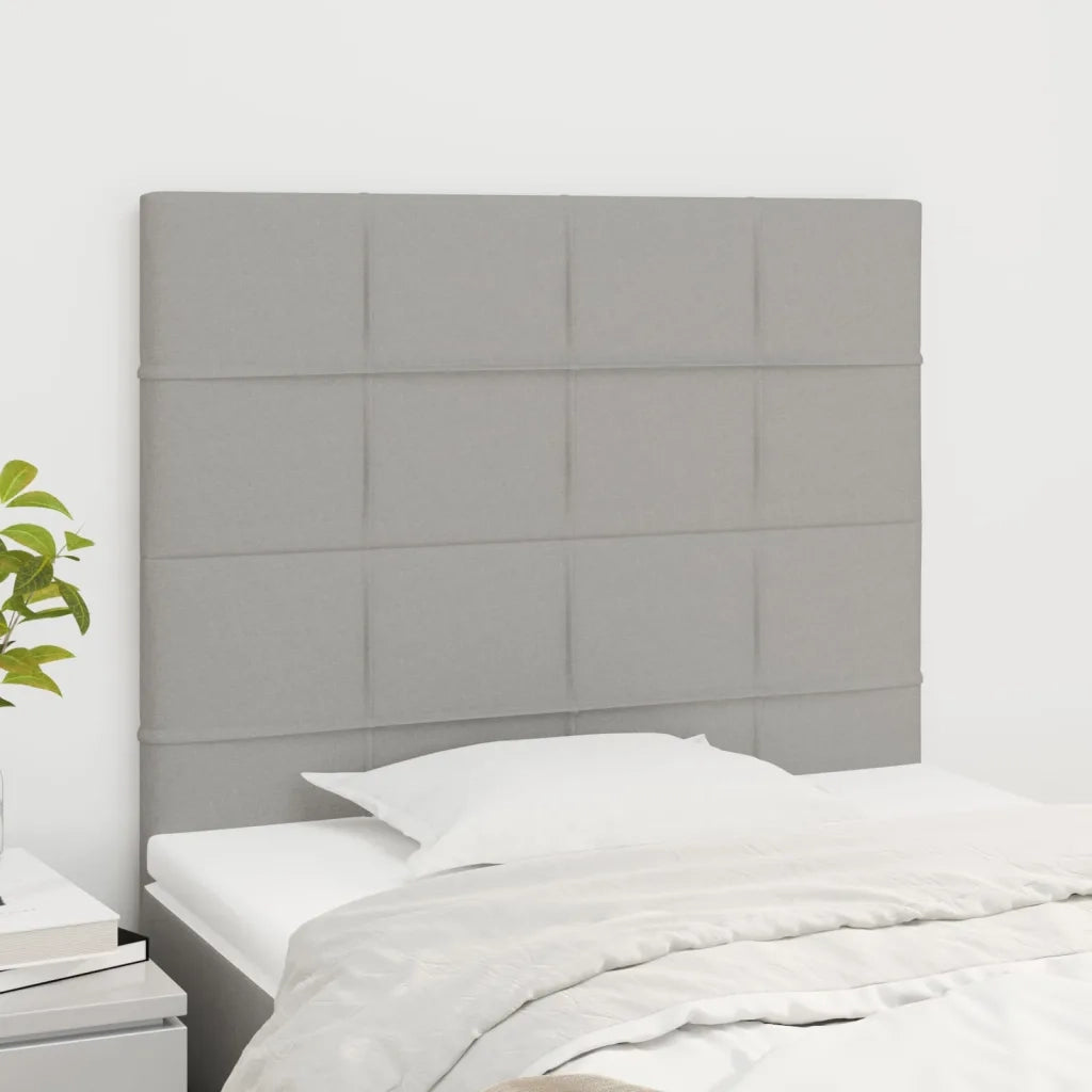 Testiera | Testata Grigio Chiaro 80x5x118/128 cm Tessuto