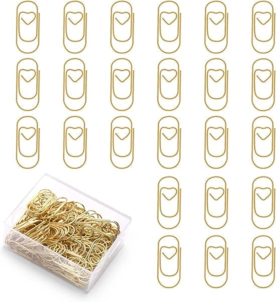 Paperclip metallico a forma di cuore - 130 pezzi