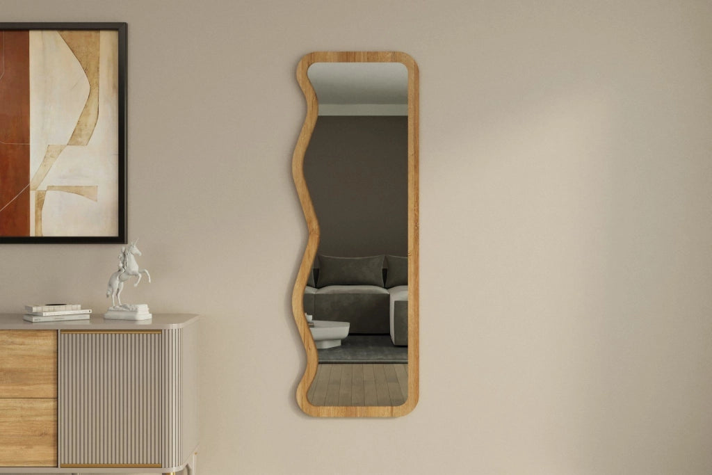 Specchio in legno "Asel" - 50 x 160 cm - Beige