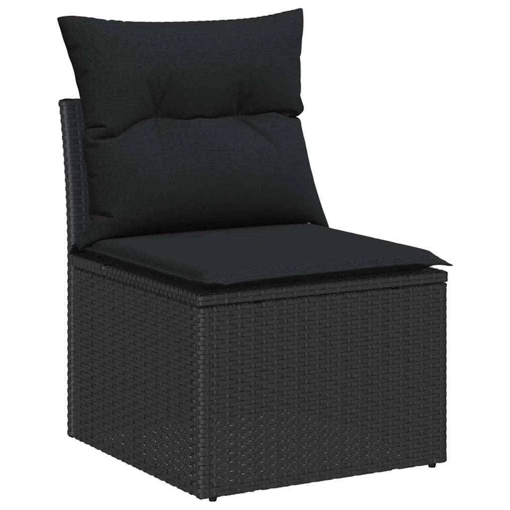 Set Divano da Giardino con cuscino 8 pcs Nero Poly Rattan 3360244