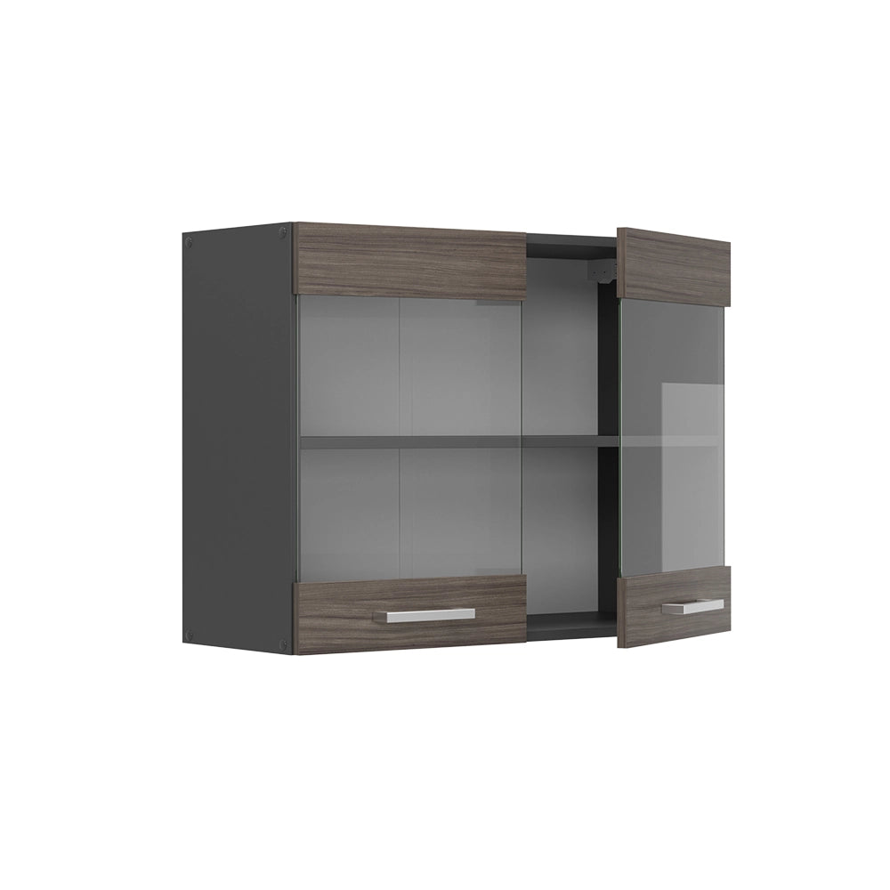Vicco Mobile da cucina in vetro Grigio nobile 80 cm