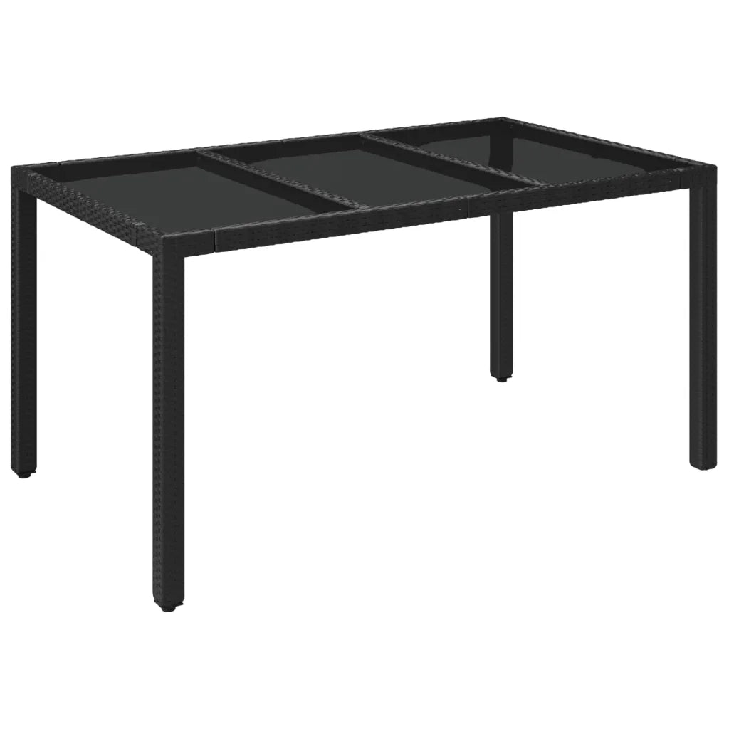 Set da Pranzo da Giardino 7 pz Nero con Cuscini in Polyrattan 3212453