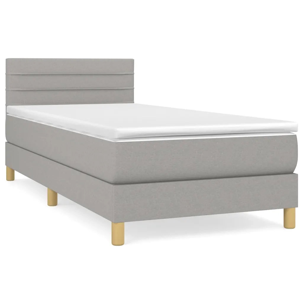 Giroletto a Molle con Materasso-Struttura Letto Grigio Chiaro100x200 cm Tessuto 228575