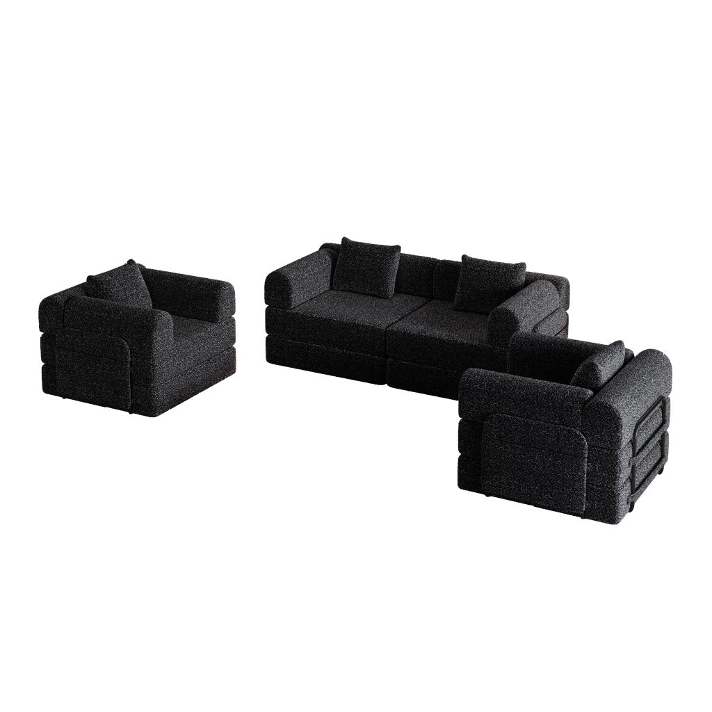 Divano Letto 2 in 1 con Contenitore Bracciolo ¨C Xylo ¨C Struttura Metallo Chenille