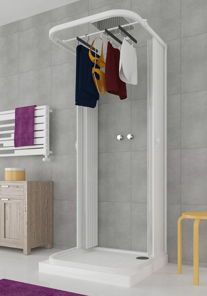 Asta di supporto in pvc per stendipanni per modello box doccia a 2 e 3 lati
