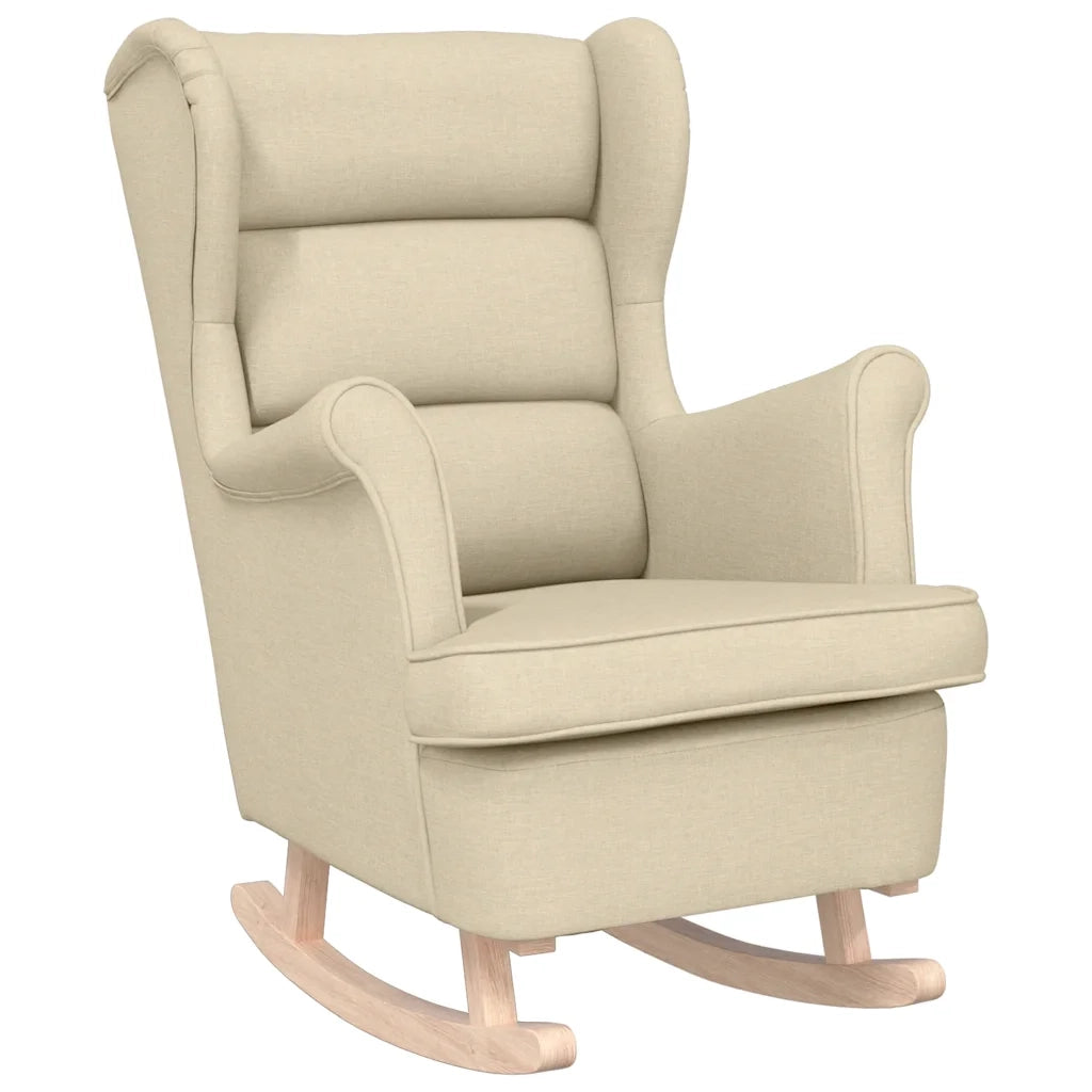 Sedia a Dondolo Crema 74x90x102 cm in Tessuto 4016926