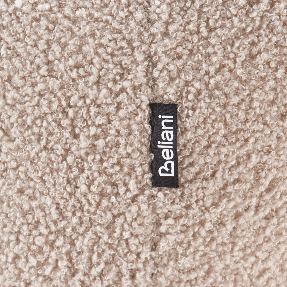Poltrona modulare Bouclé a 1 posto, profilo ribassato senza braccioli colore beige