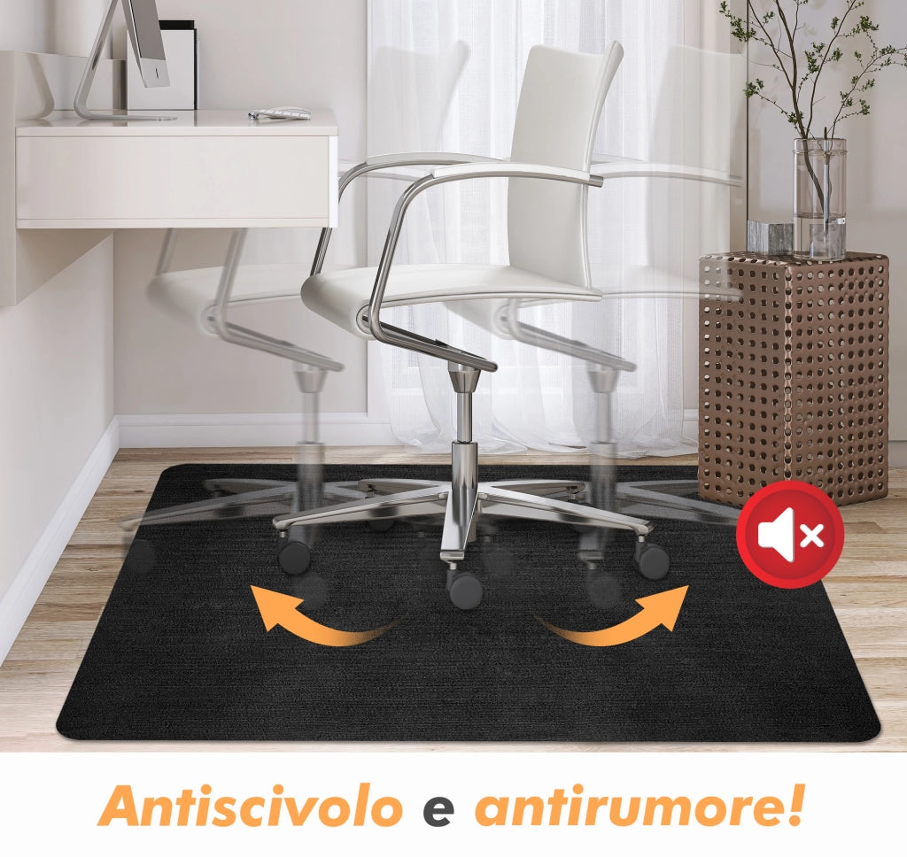 Tappeto Per Sedia Da Ufficio 95 x 120 Cm Antigraffio Per Sedie Da Scrivania Per Pavimenti In Legno o Piastrelle Salvapavimento Protettivo Sedute Con Ruote Rotelle Lavoro Gaming  - Antracite - 95x120 cm