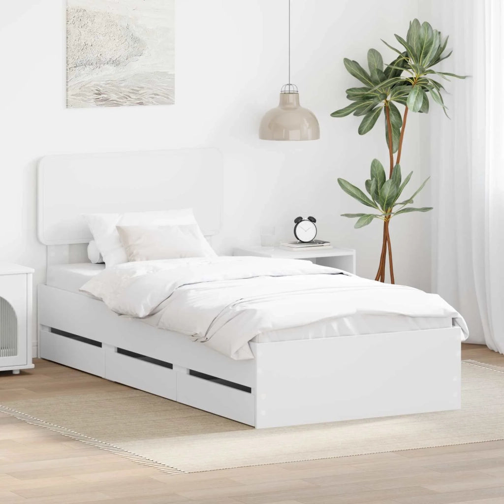 Struttura del letto-Giroletto-Rete del Letto Bianco 75 x 190 cm Legno ingegnerizzato 649703