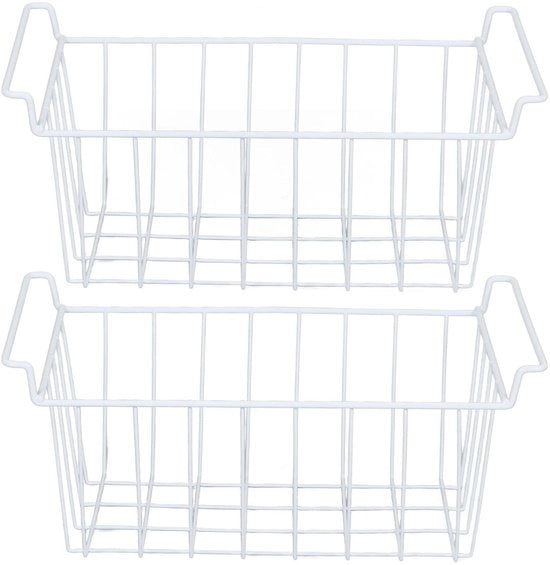 Organizzatore per frigorifero a 2 pezzi - Mandata per freezer - Maniglie in acciaio inossidabile - Supporti di archiviazione intelligenti (49,5x24,5x20cm) - Cassetti di archiviazione