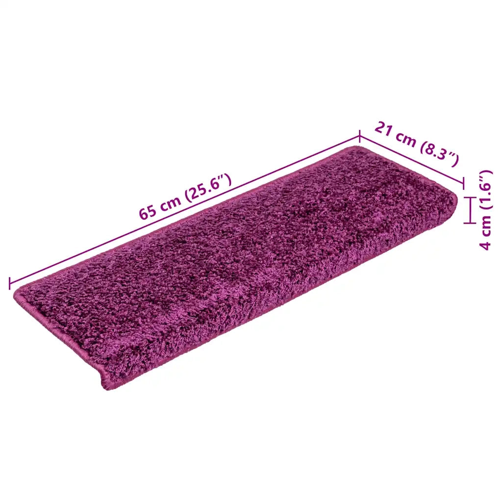 Tappetini per scale 20 pz 65x21x4 cm Viola Bordo rettangolare 3365856