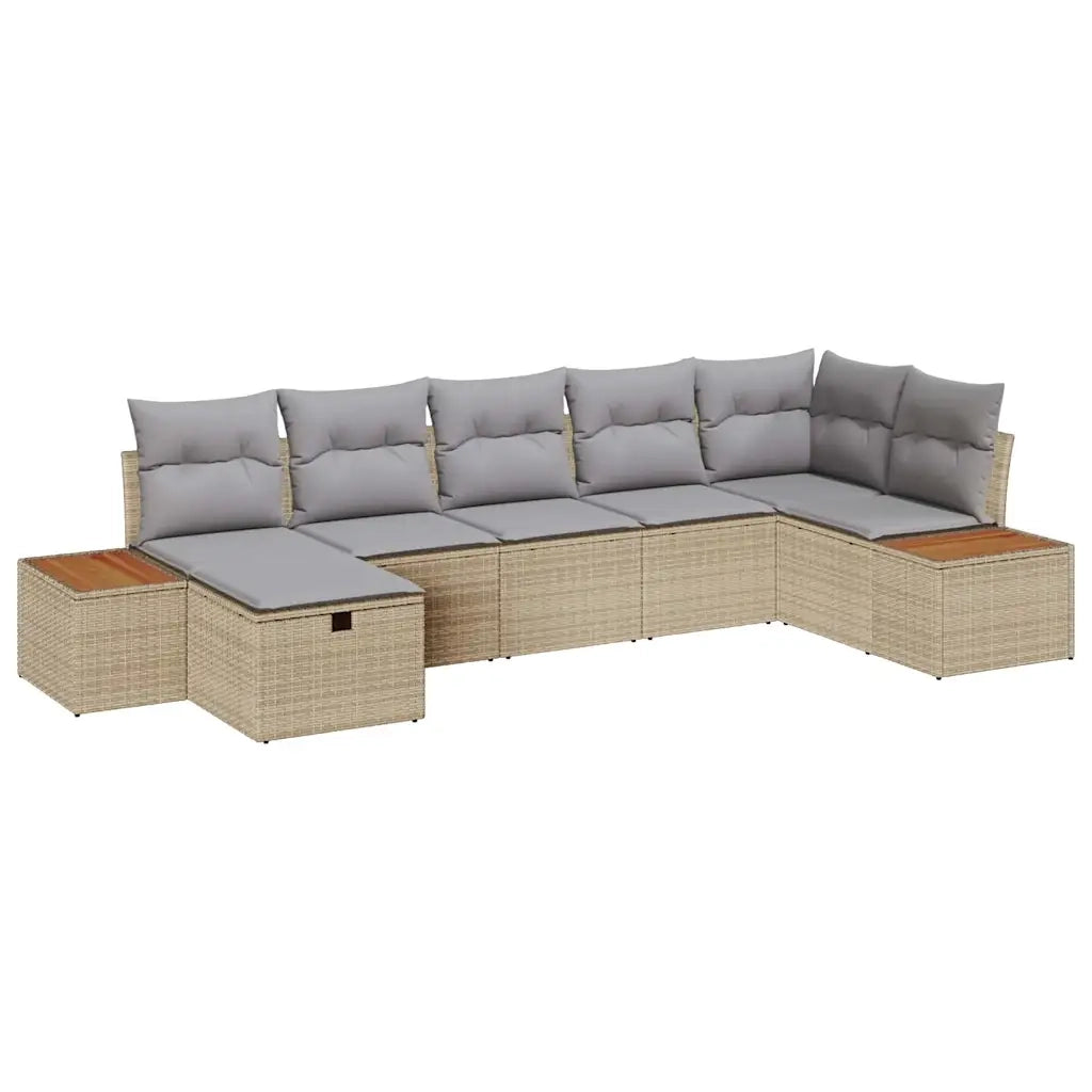 Set Divano da Giardino con cuscino 8 pcs Beige polyrattan 3359642