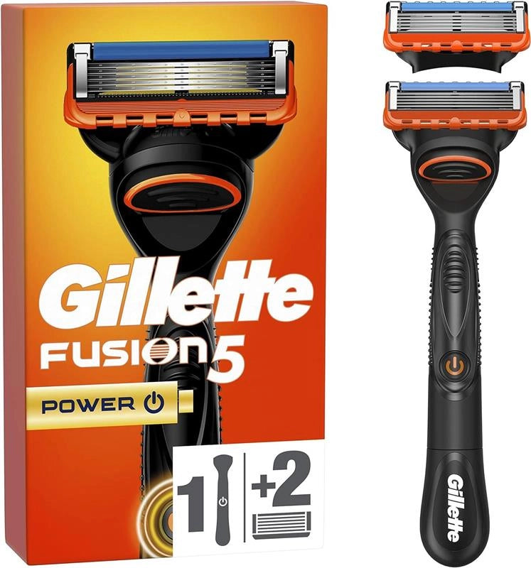 GILLETTE FUSION 5 RASOIO DA UOMO 1 RASOIO GILLETTE 2 LAMETTE DI RICAMBIO PER RASOIO