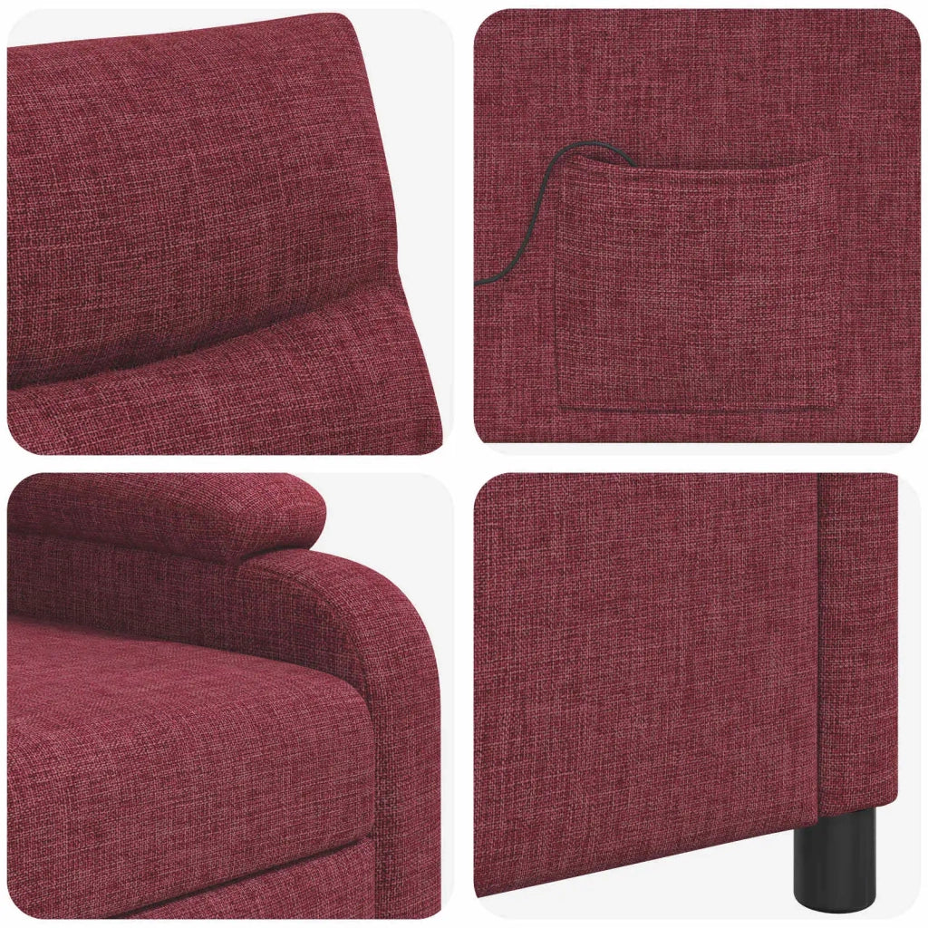 Poltrona Massaggiante Rosso Vino Tessuto 42034912