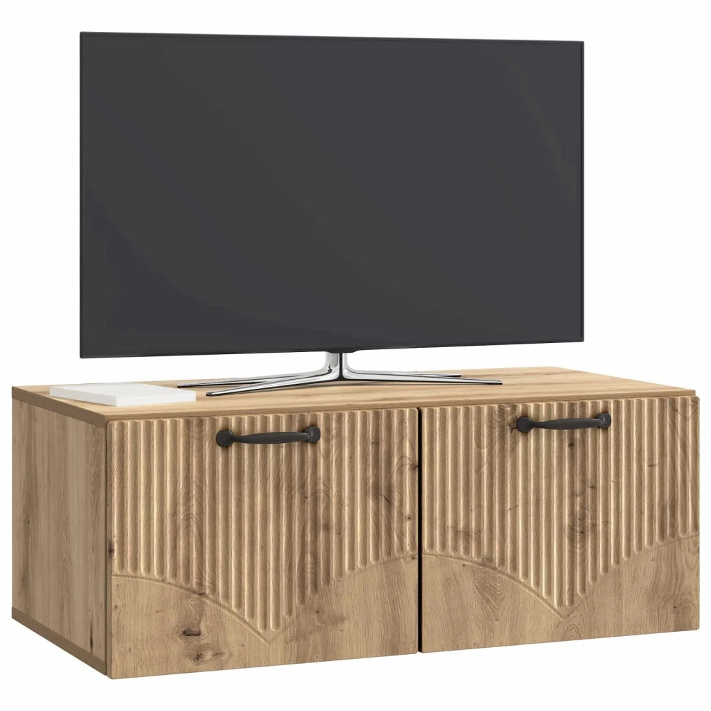 Mobile TV da Muro | Armadietto TV | Mobile Porta TV Rovere Artigianale 78,5 x 41 x 30 cm