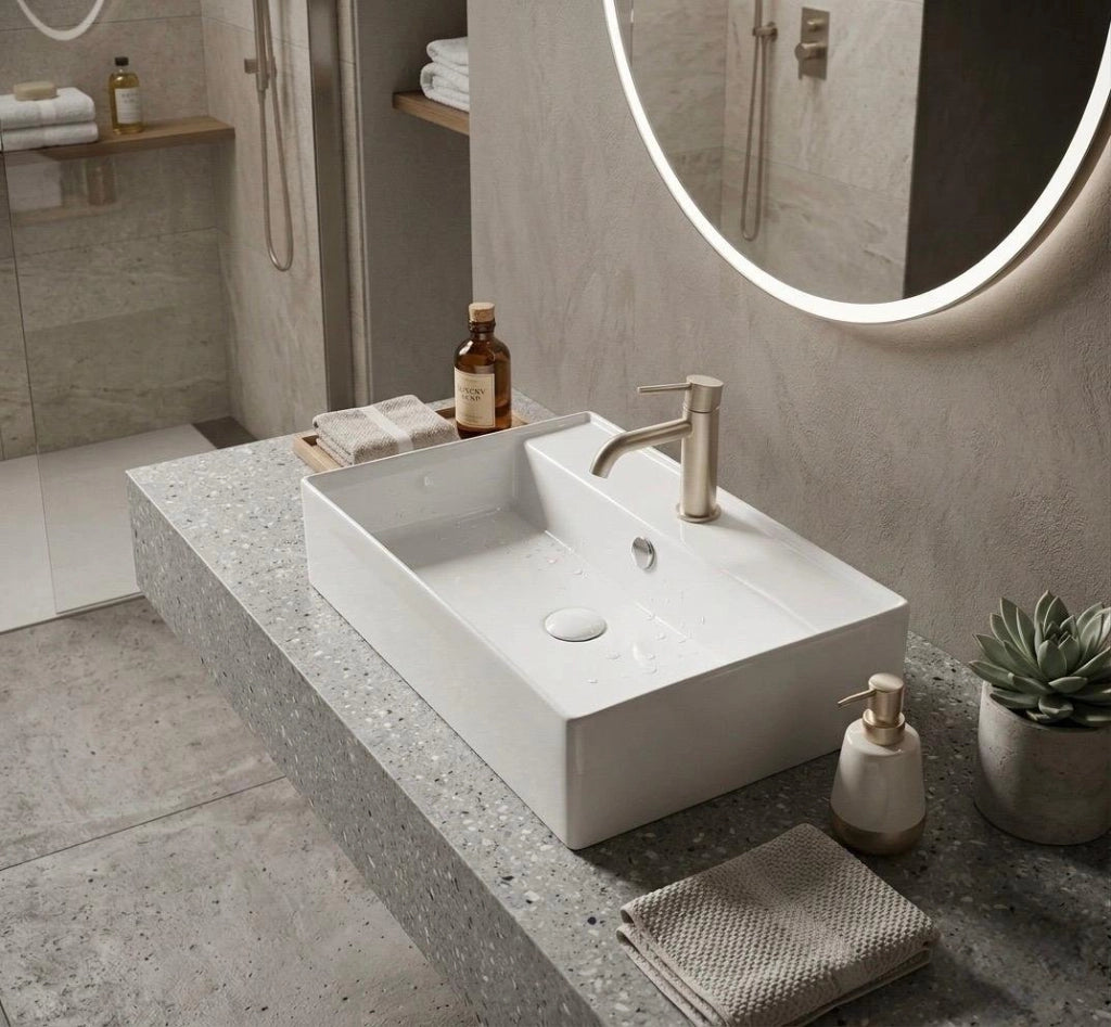 Lavabo appoggio 59.5x40 cm LA52 Bianco