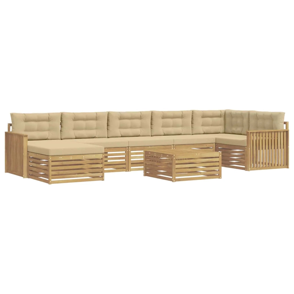 Set di divani da esterno con cuscino 8 pcs Bianco e Beige 3390883