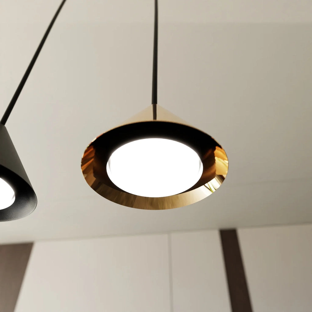 Sospensione Minimal Skadi 4 Luci In Acciaio Oro