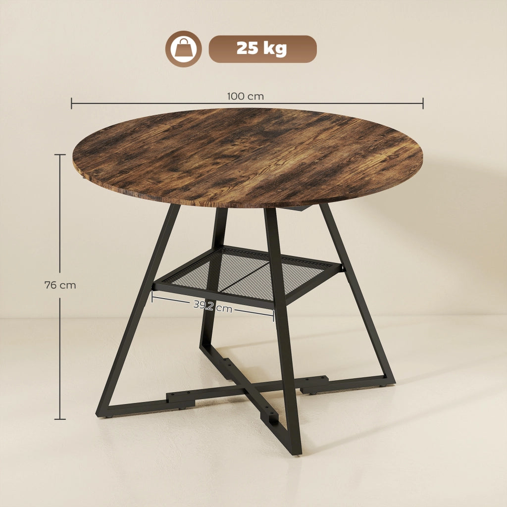 Tavolo da pranzo rotondo ¨C zephmum ¨C marrone 100 cm