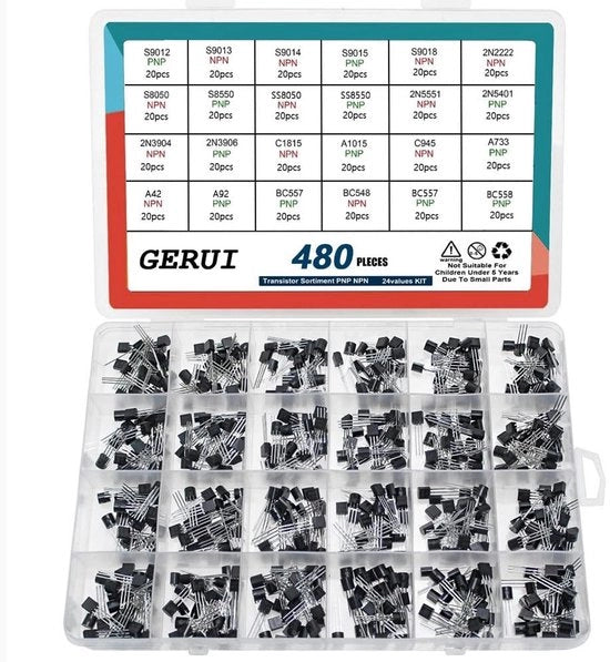 Kit di Assortimento di Transistori PNP/NPN con 480 pezzi