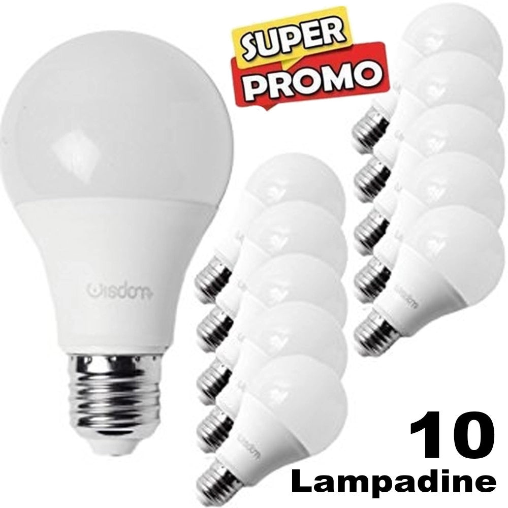 Trade Shop - Kit Da 10 Lampadine Led E27 Da 12w Luce Bianco Freddo Caldo Classe A -