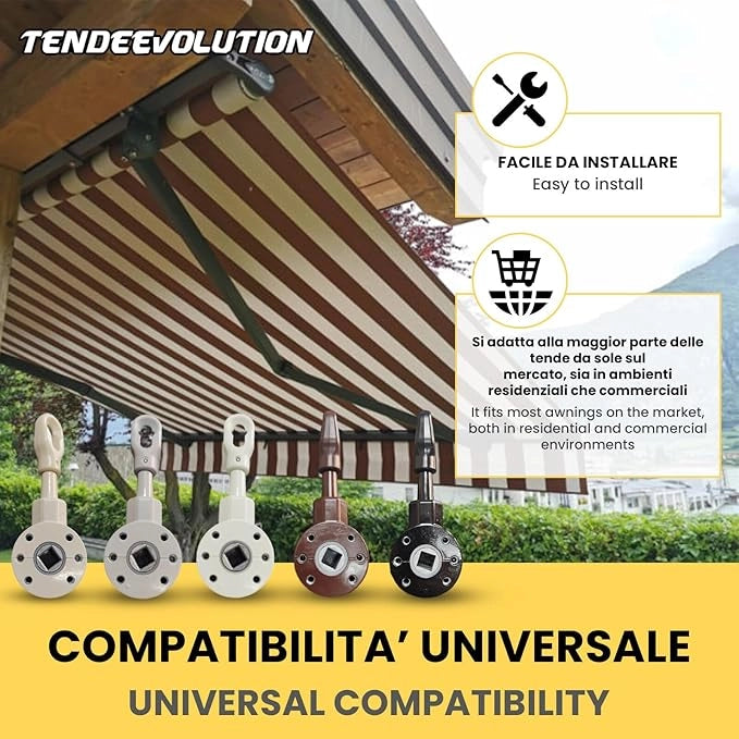 Arganello Speed per Tende da Sole - Colore Grigio - Rapporto 3:1 - Made in Italy