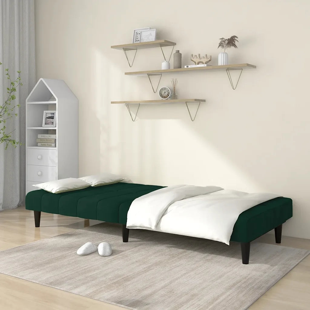 Divano letto | Sof¨¤ letto | Letto singolo a 2 Posti Verde Scuro in Velluto