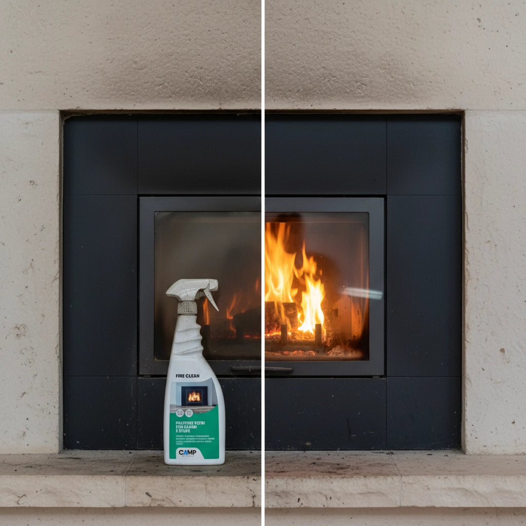 Kit 6 fire clean da 750 ml pulitore decarbonizzante vetri e superfici di camini