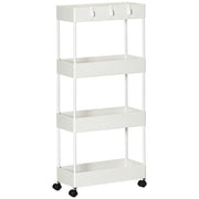 Carr¨¨ di servizio 4 livelli con ruote e cesti ¨C Minimal ¨C bianco