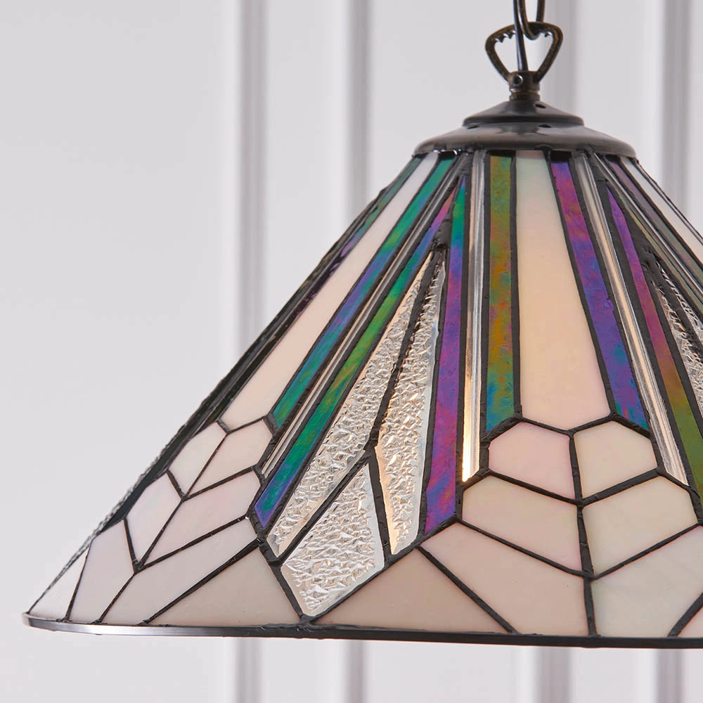 Lampada a sospensione Tiffany Astoria vetro multicolore Ø40 E27
